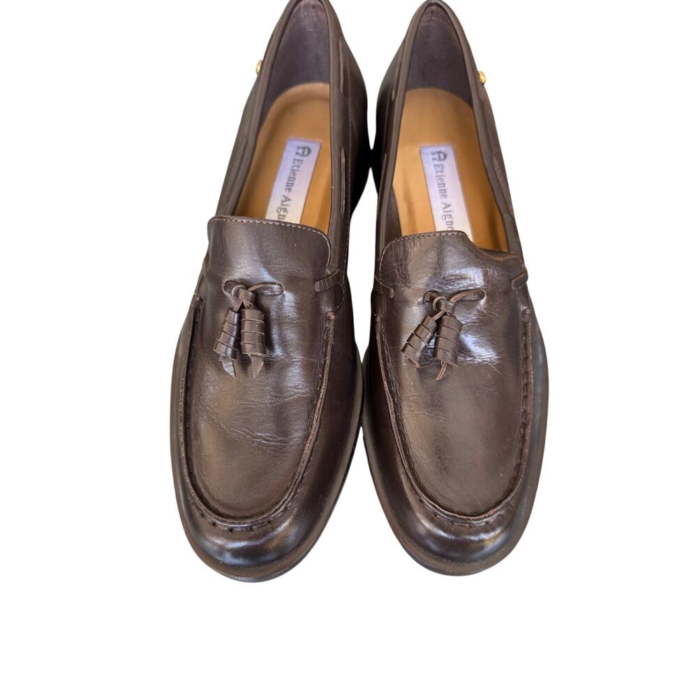Etienne Aigner Gotham Women’s Brown Leather Tassel Loafers Dress Shoes Size 8M